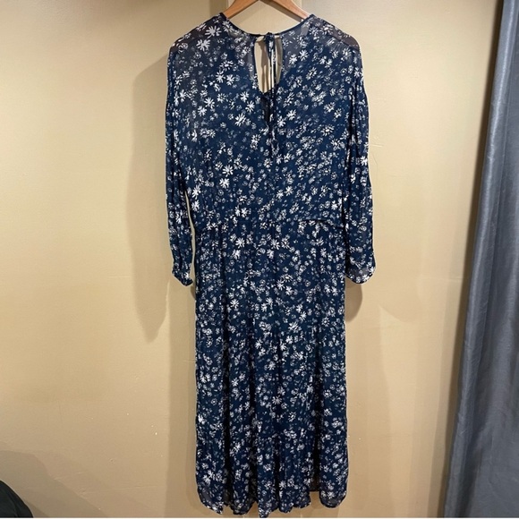 Free People WallFlower Blue Floral
Tiered Ruffle Sheer Midi Dress - Picture 4 of 5